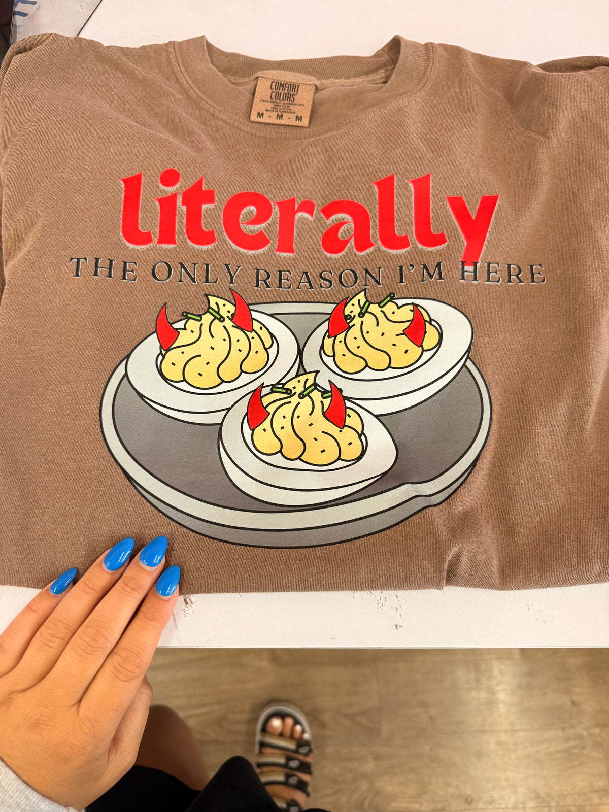 Literally the only reason I’m here deviled egg Tee or Sweatshirt