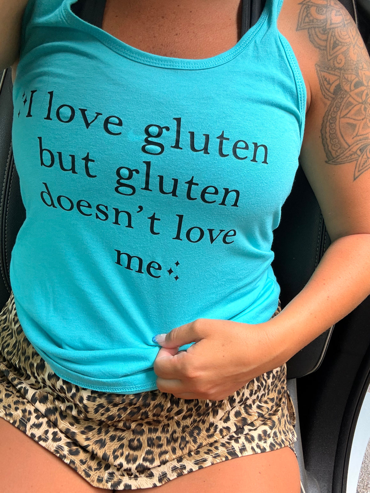 I love gluten but gluten doesn’t tank, tee or sweatshirt