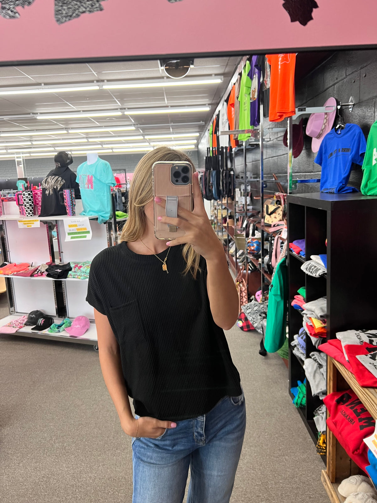 Bevan black Ribbed Top