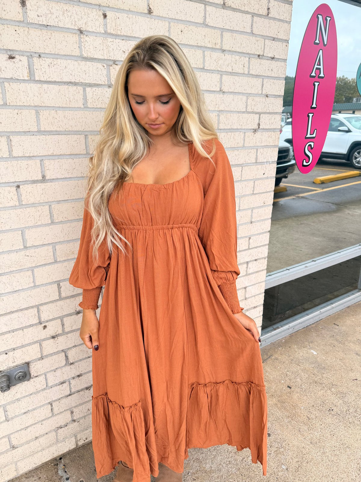 Fall in love Rust Maxi Dress
