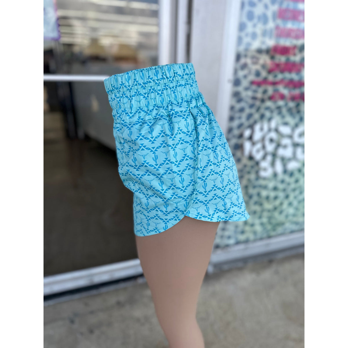 Teal Western Short