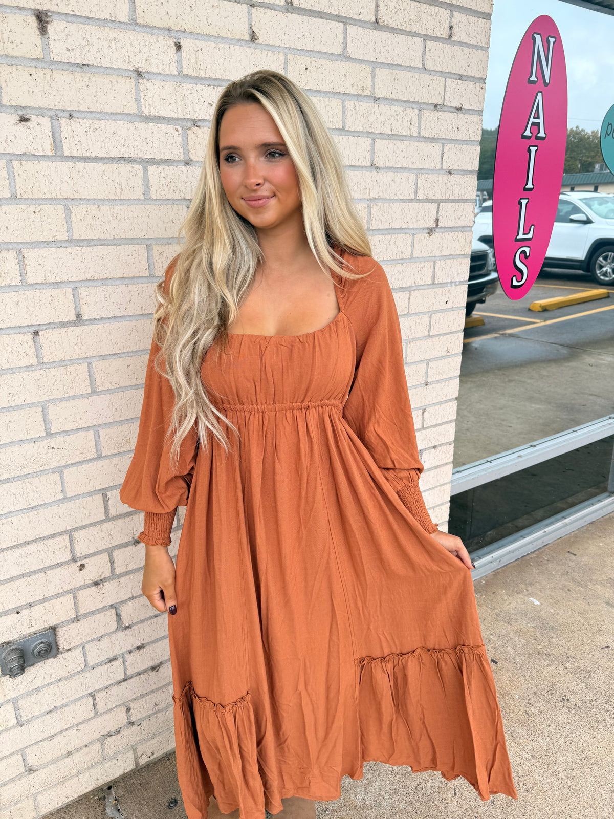 Fall in love Rust Maxi Dress