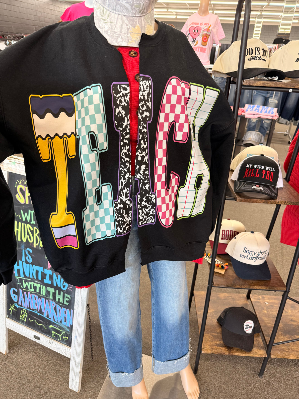 teach or custom Swacket sweatshirt