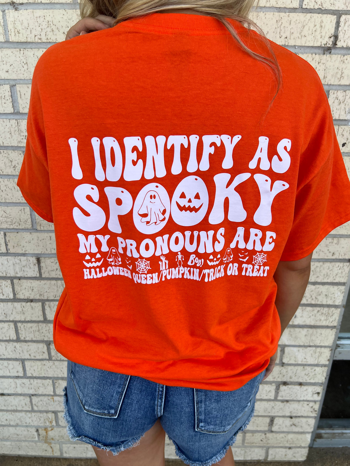 identify as spooky Halloween tee or sweatshirt