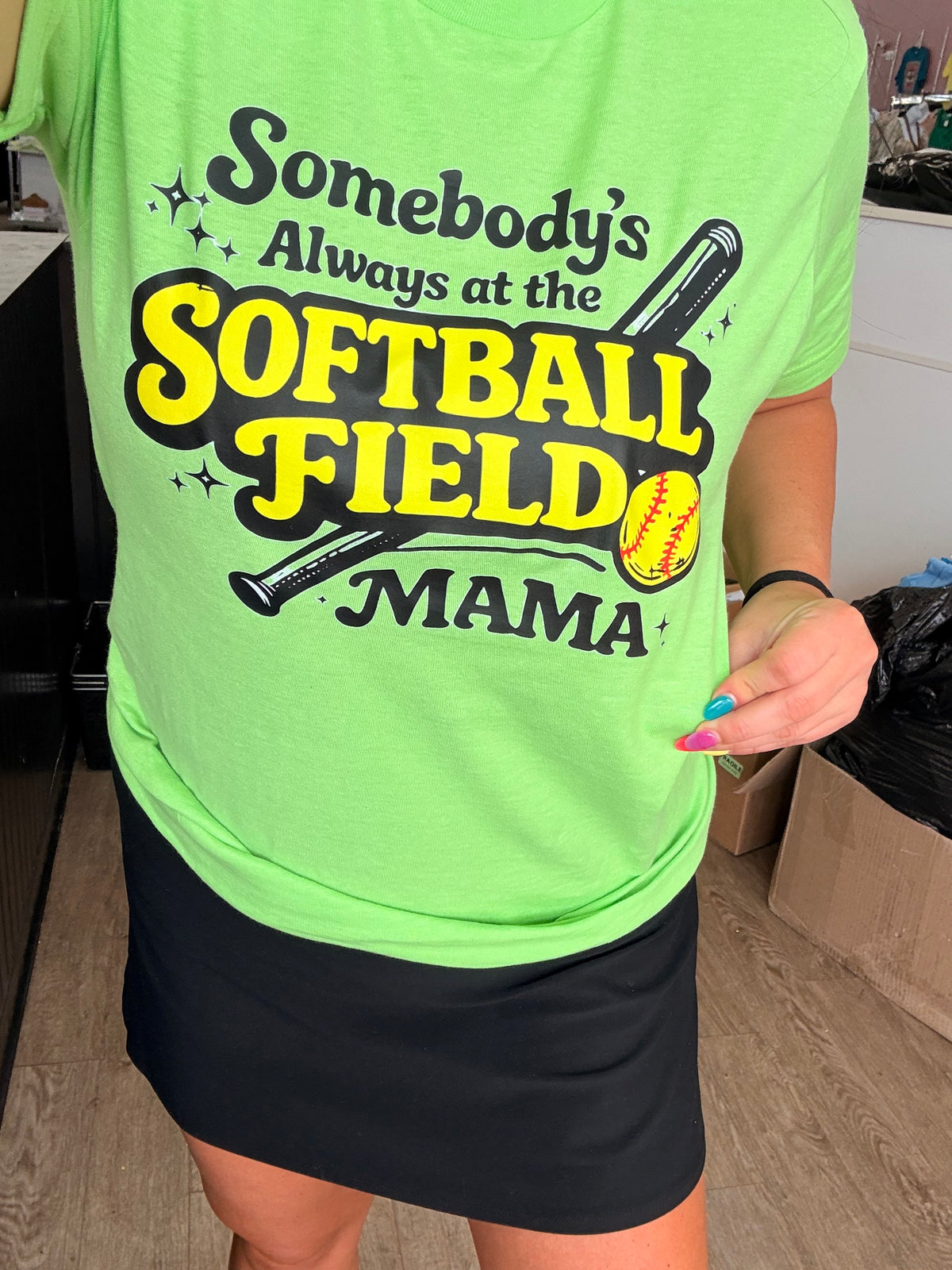 Always at the softball field mama tee or sweatshirt