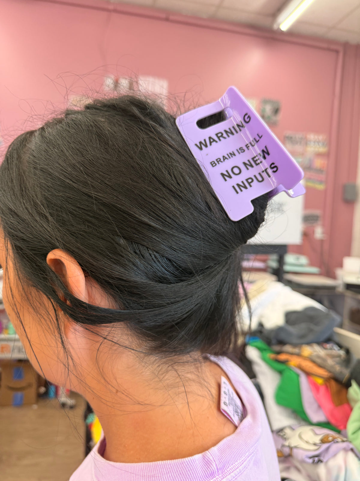 Brain is full hair claw clip