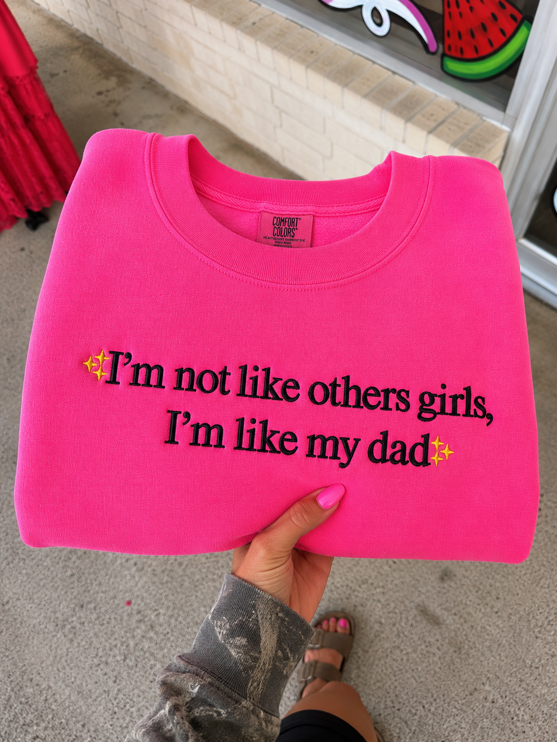 I'm not like other girls I'm like my dad  tee or sweatshirt embroidered