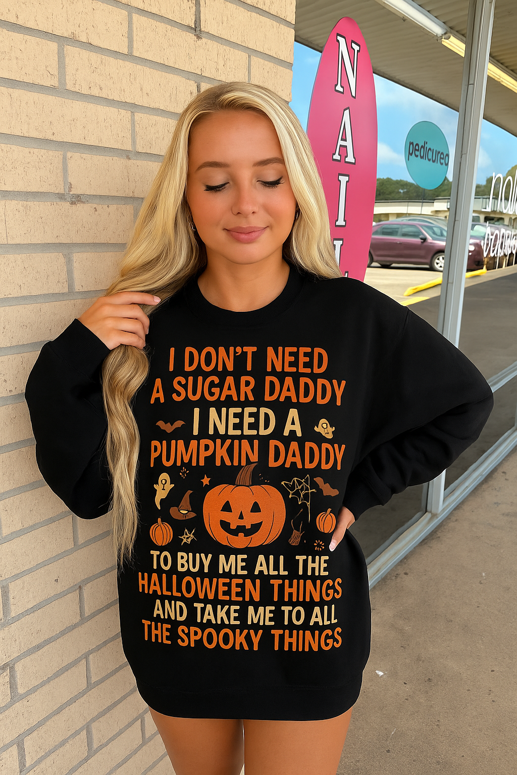 i dont need a sugar daddy i need a pumpkin daddy tee or sweatshirt