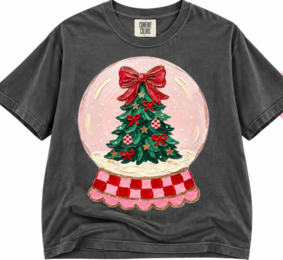 cute snow globe Christmas tee or sweatshirt