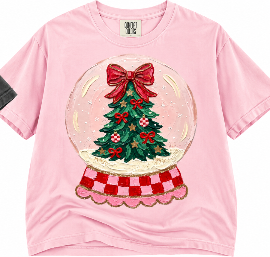 cute snow globe Christmas tee or sweatshirt