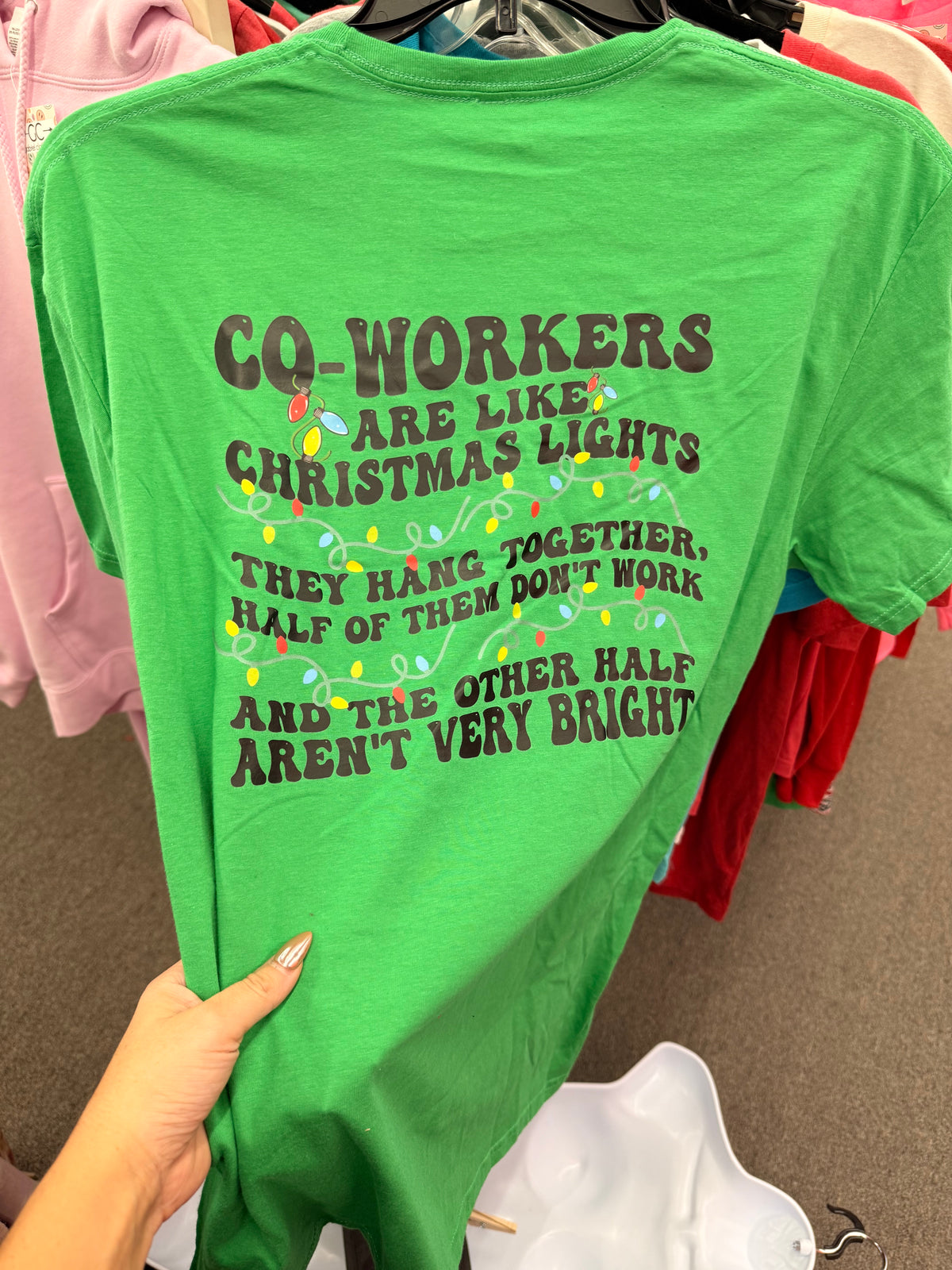 Co- Worker Christmas light tee or sweatshirt