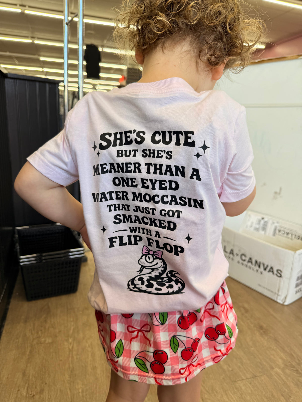 She's cute but she’s meaner than  tee or sweatshirt kids or adult