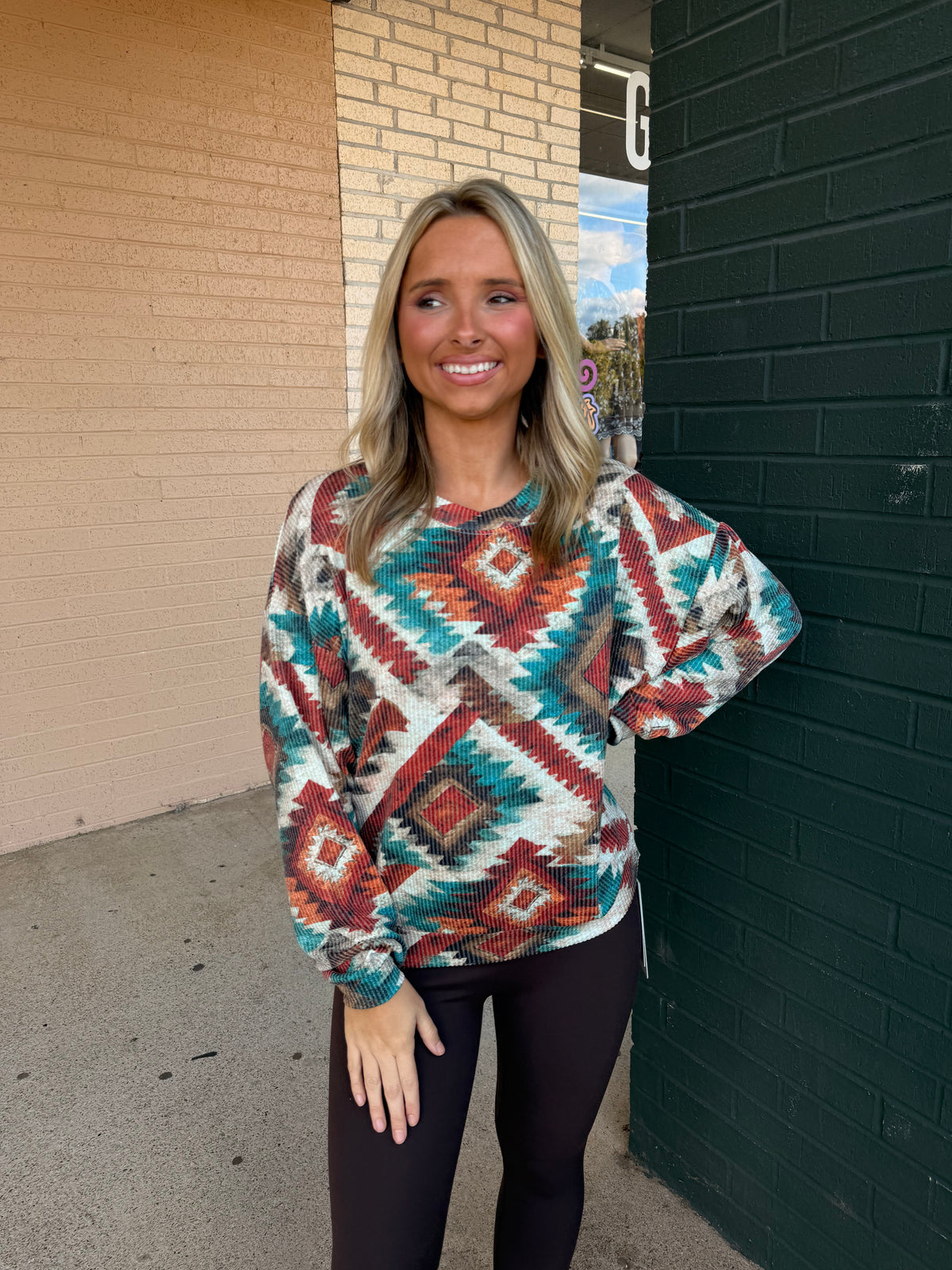 Fall Aztec long sleeve top