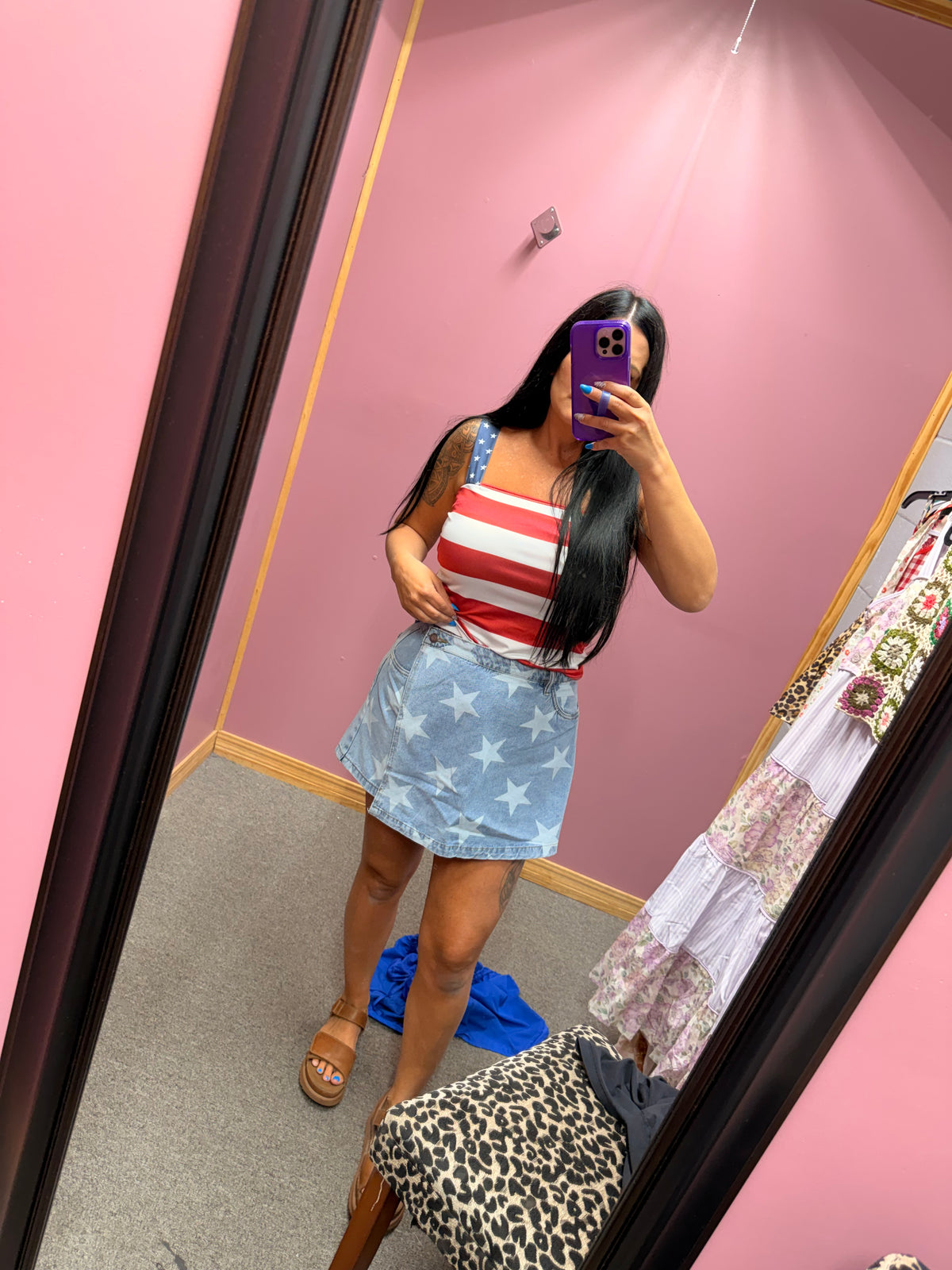 American Stars and stripes comfy tank top