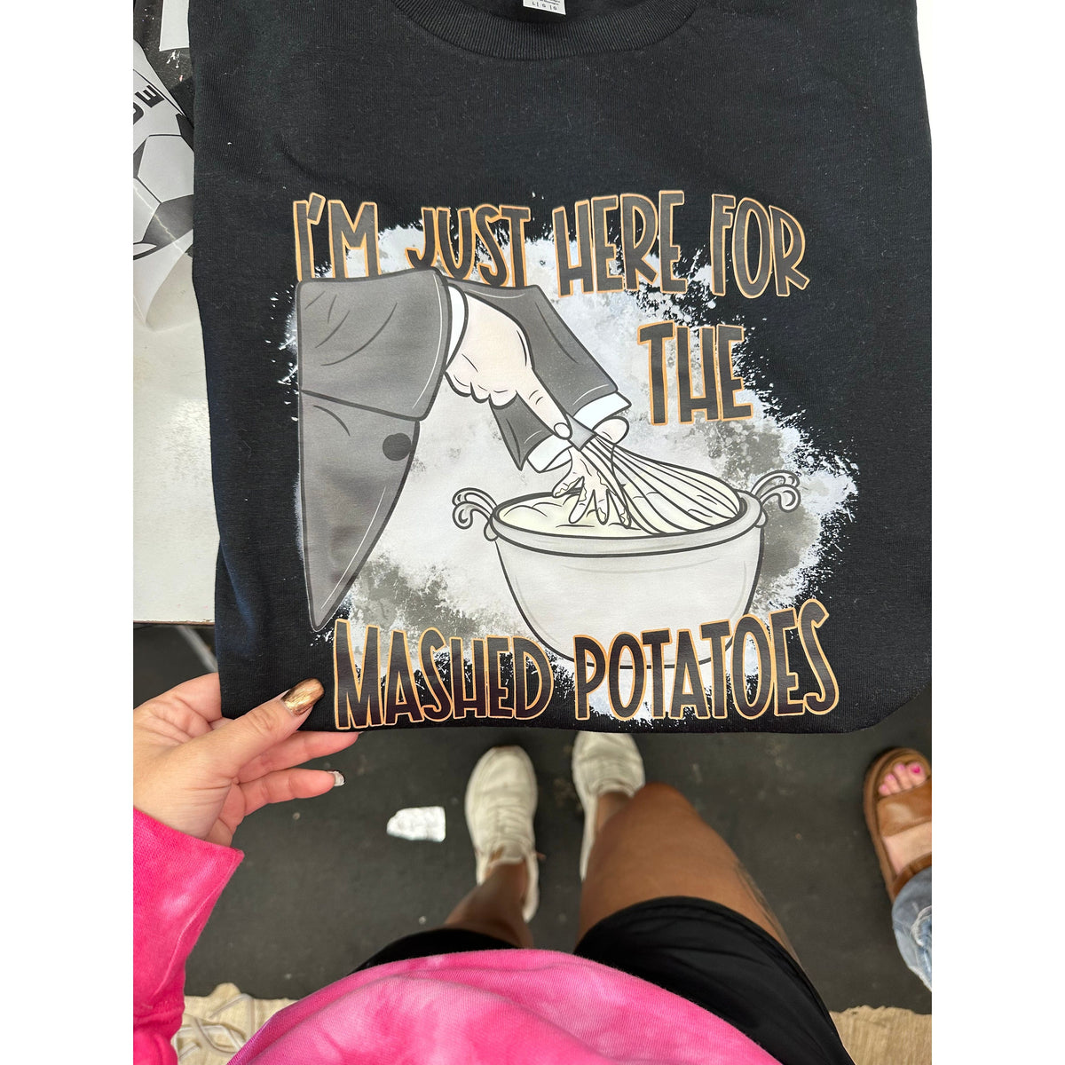 Thanksgiving Strong Hand just here Mashed Potatoes tee or Sweatshirt