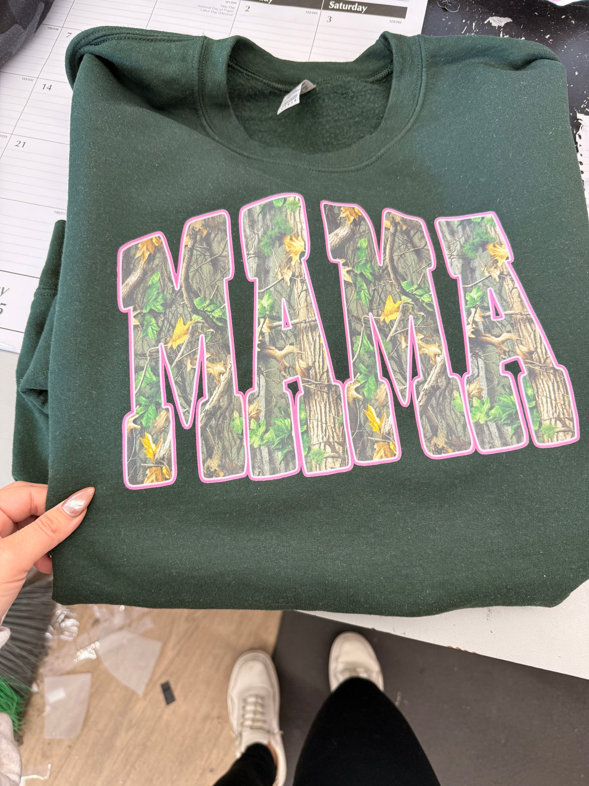 Camo mama tee or sweatshirt