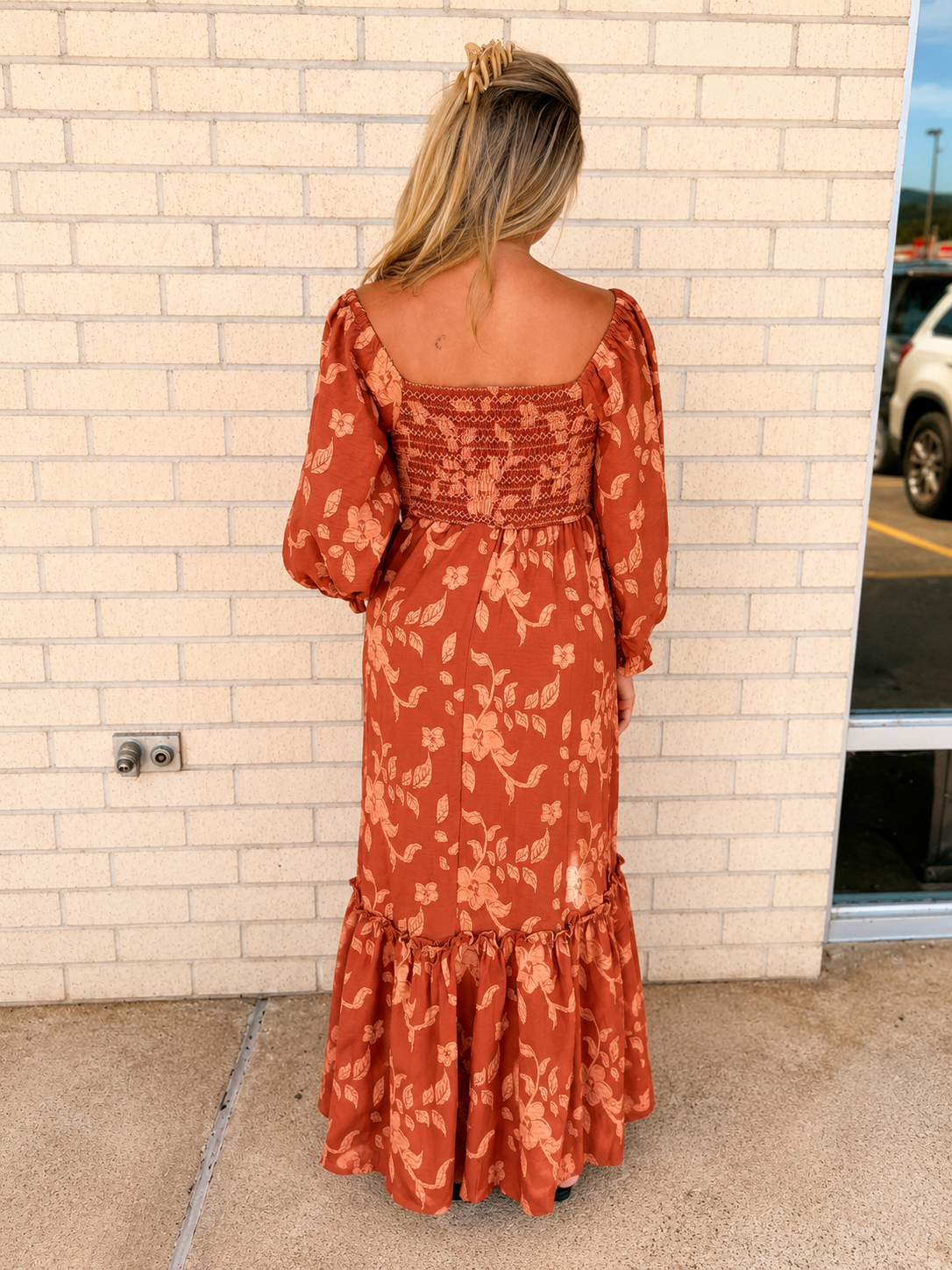 Harmony Rust Maxi Detail dress