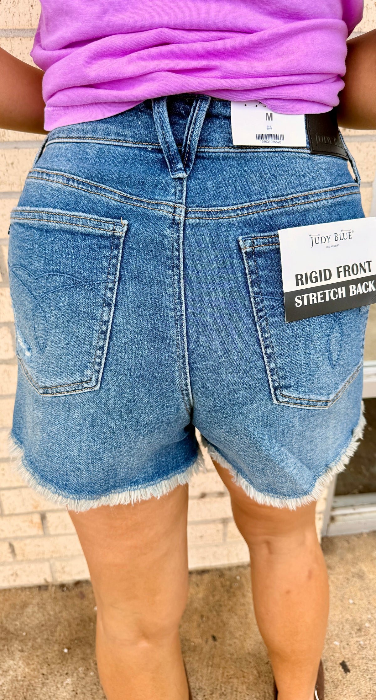 A little western Judy blue denim shorts