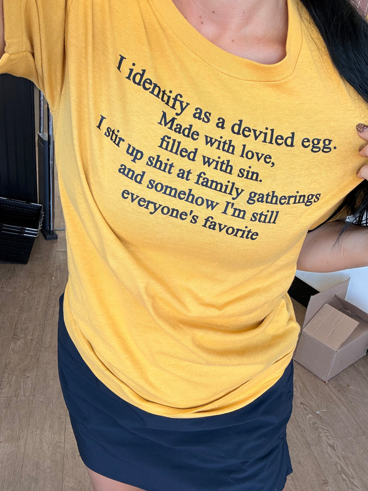 I identify as a deviled egg tee or sweatshirt