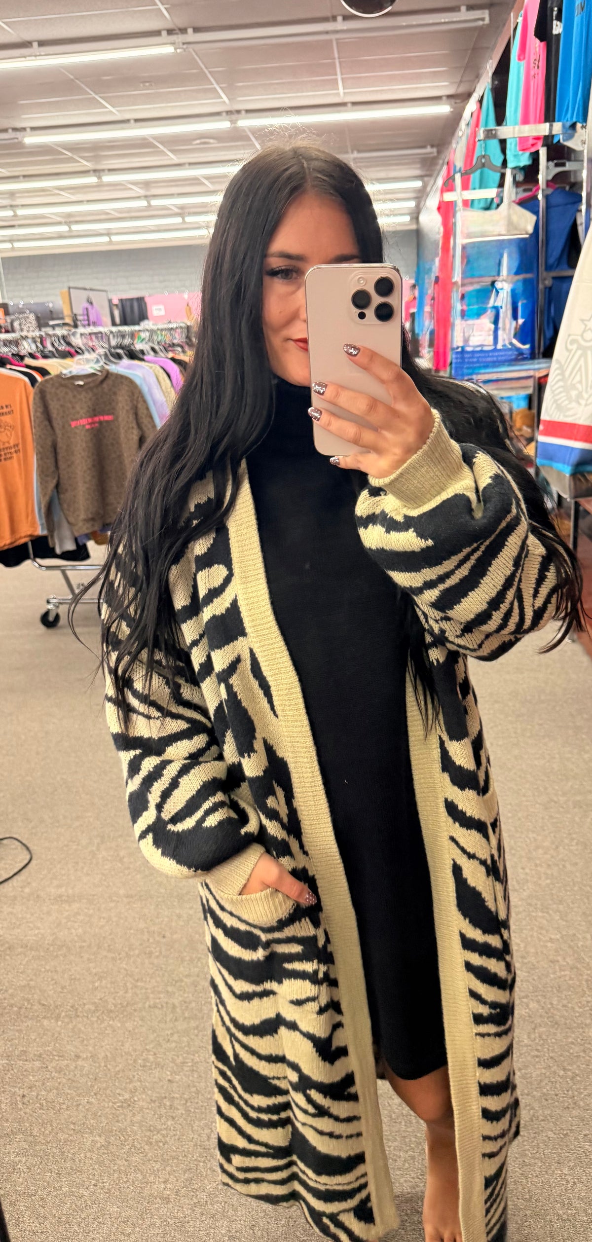 Lizzie Zebra long cardigan