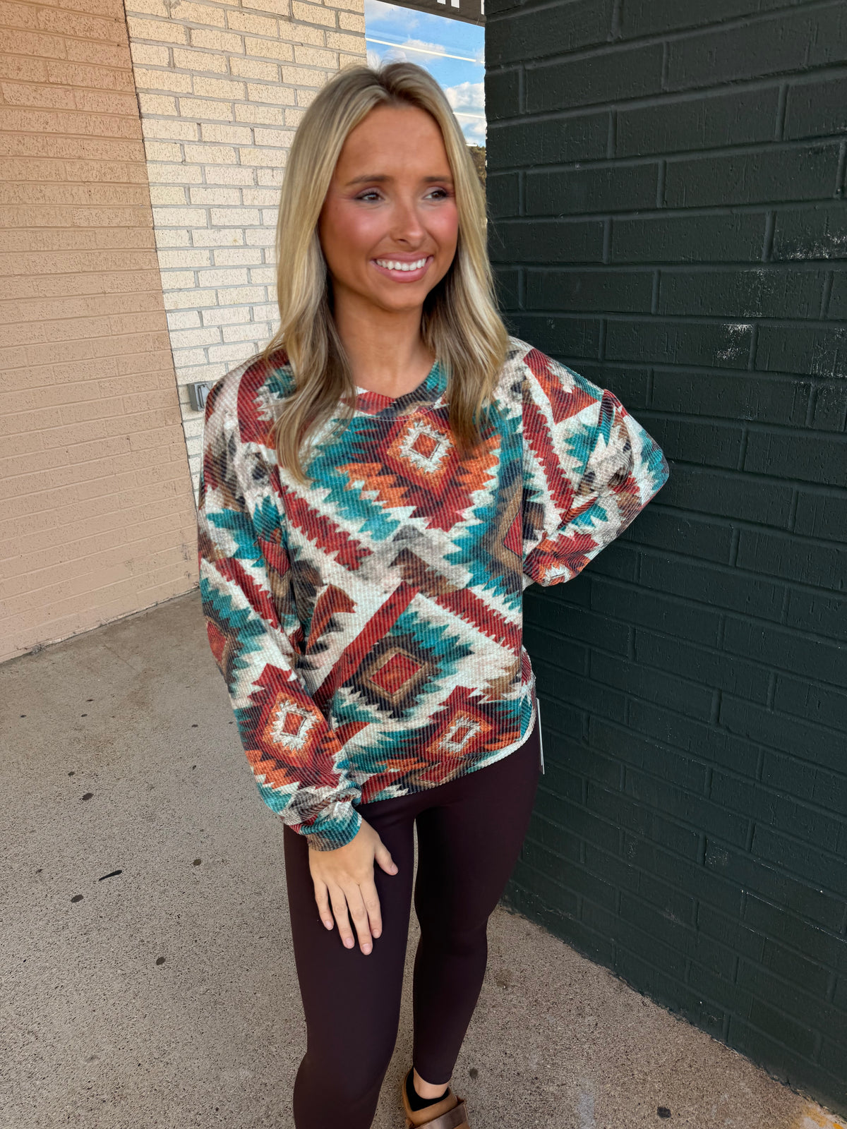 Fall Aztec long sleeve top