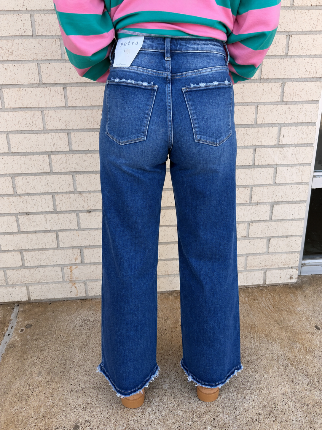 Janelle High Rise Super Stretch Wide Leg w/ Destroyed Hem