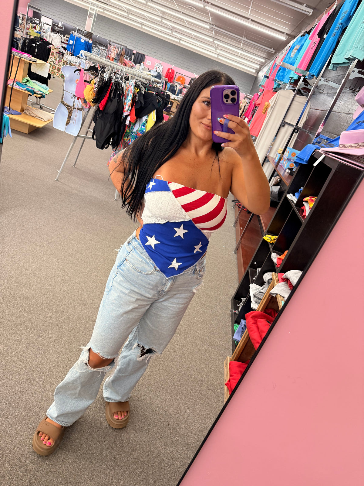 4th Of July Patchwork Tube Top