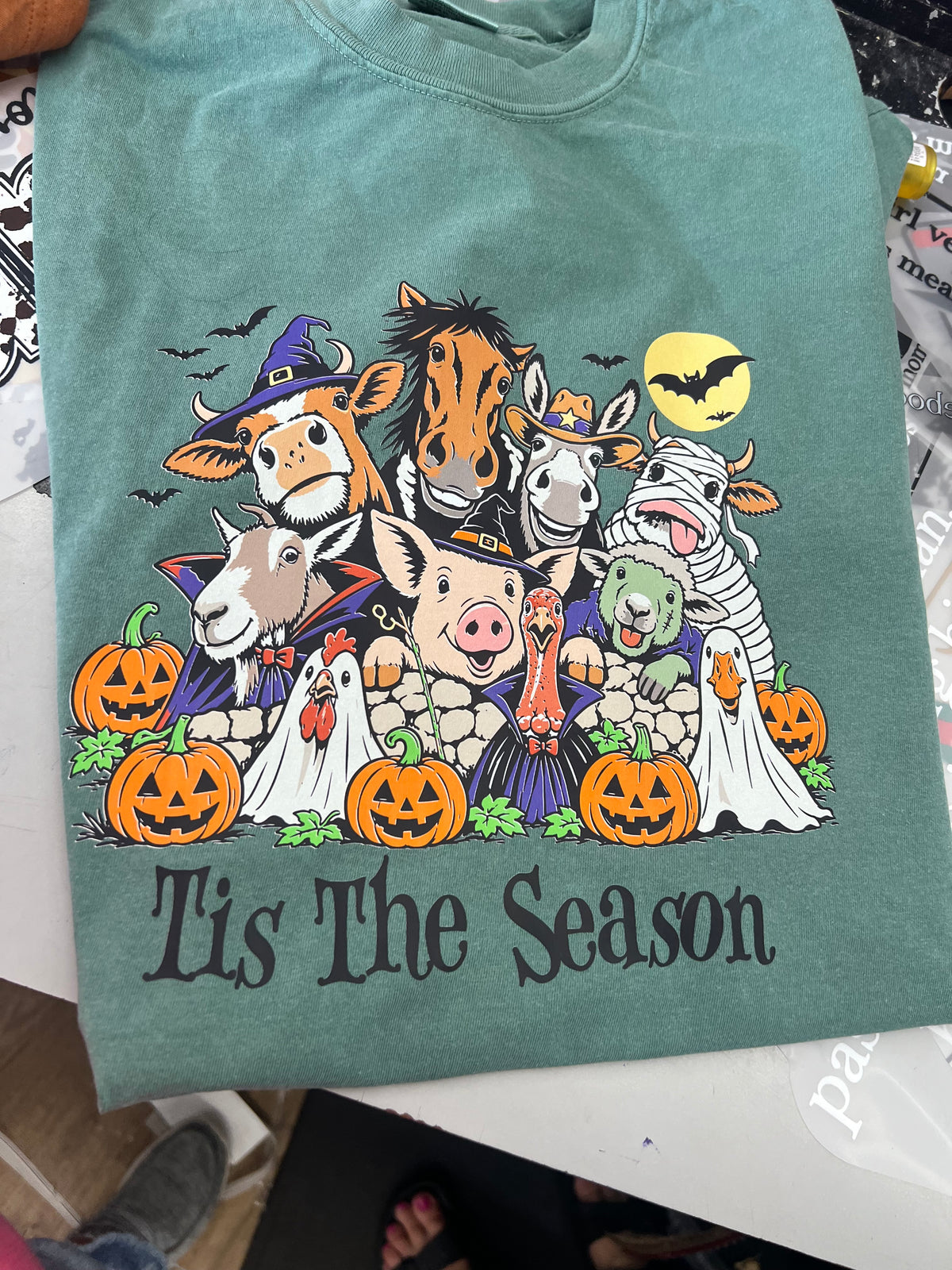 Tis the season farm animal Halloween tee or sweatshirt
