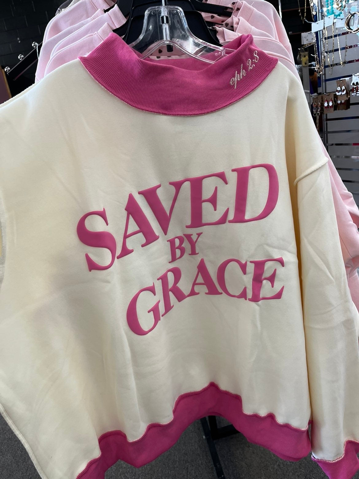 Saved by grace mock neck