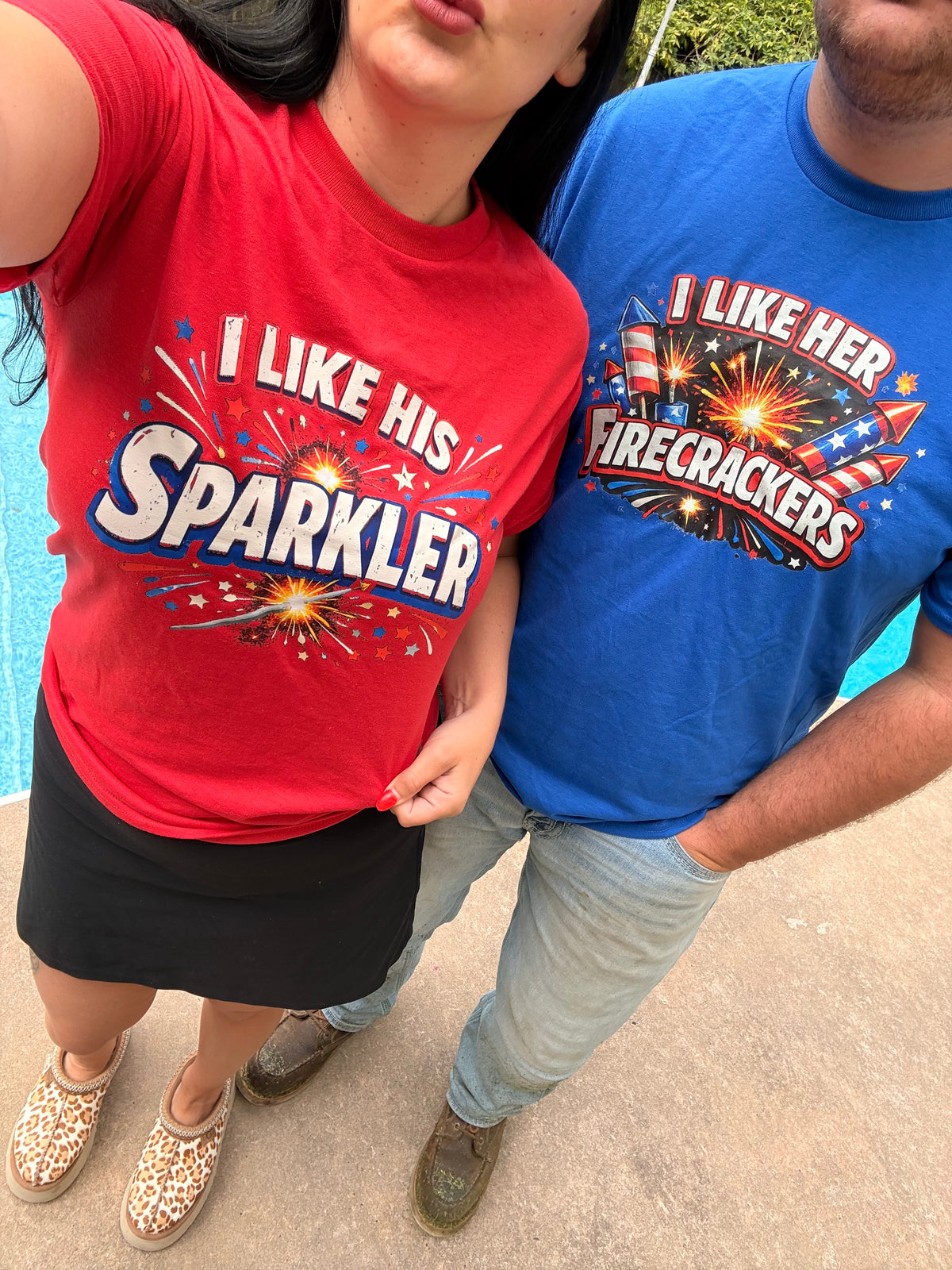 I like his sparkler or i like her fireworks  tee, sweatshirt or tank top