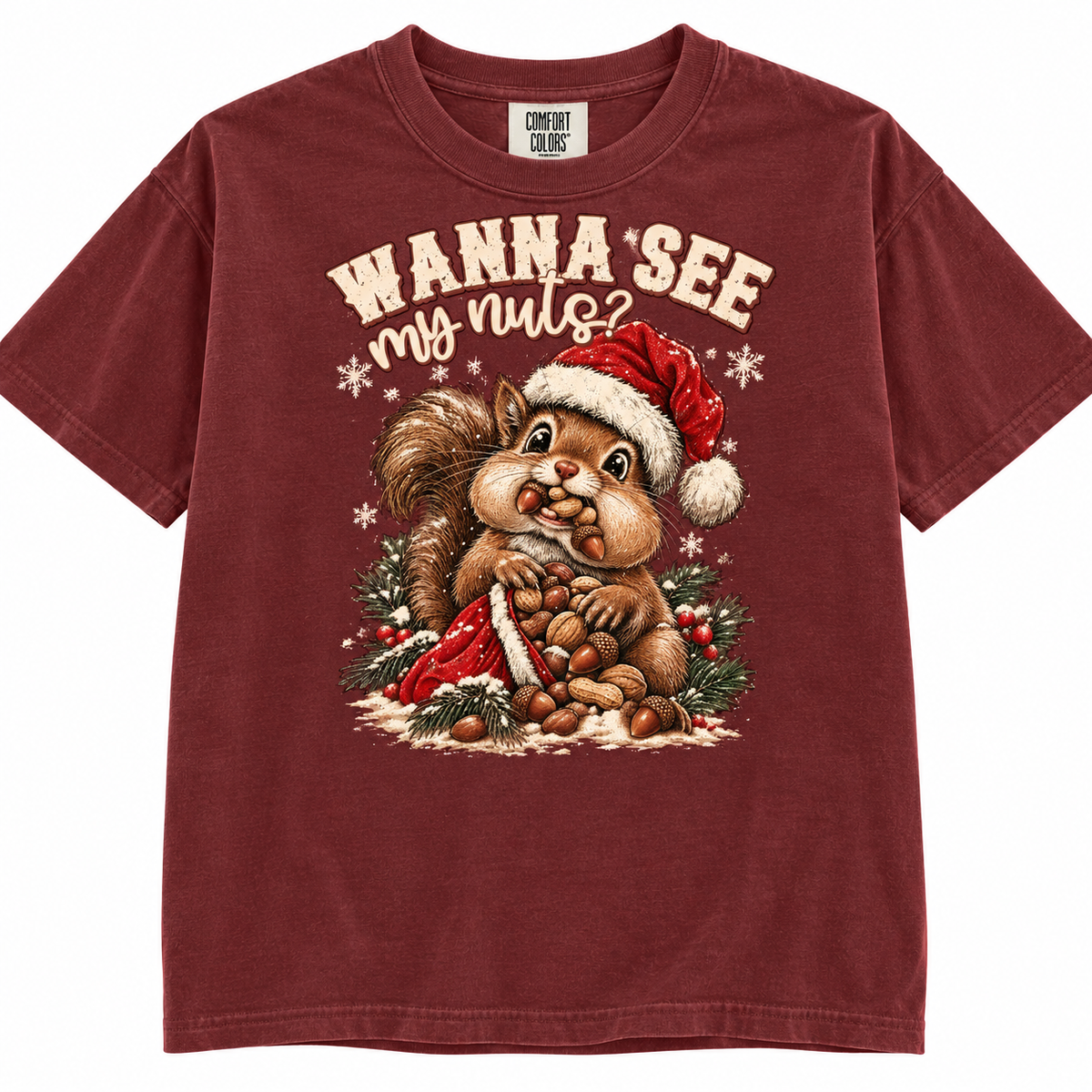 wanna see my nuts squirrel Christmas tee or sweatshirt