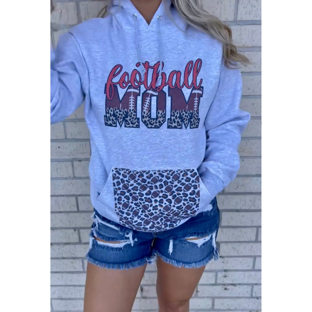 leopard Football mom Hoodie