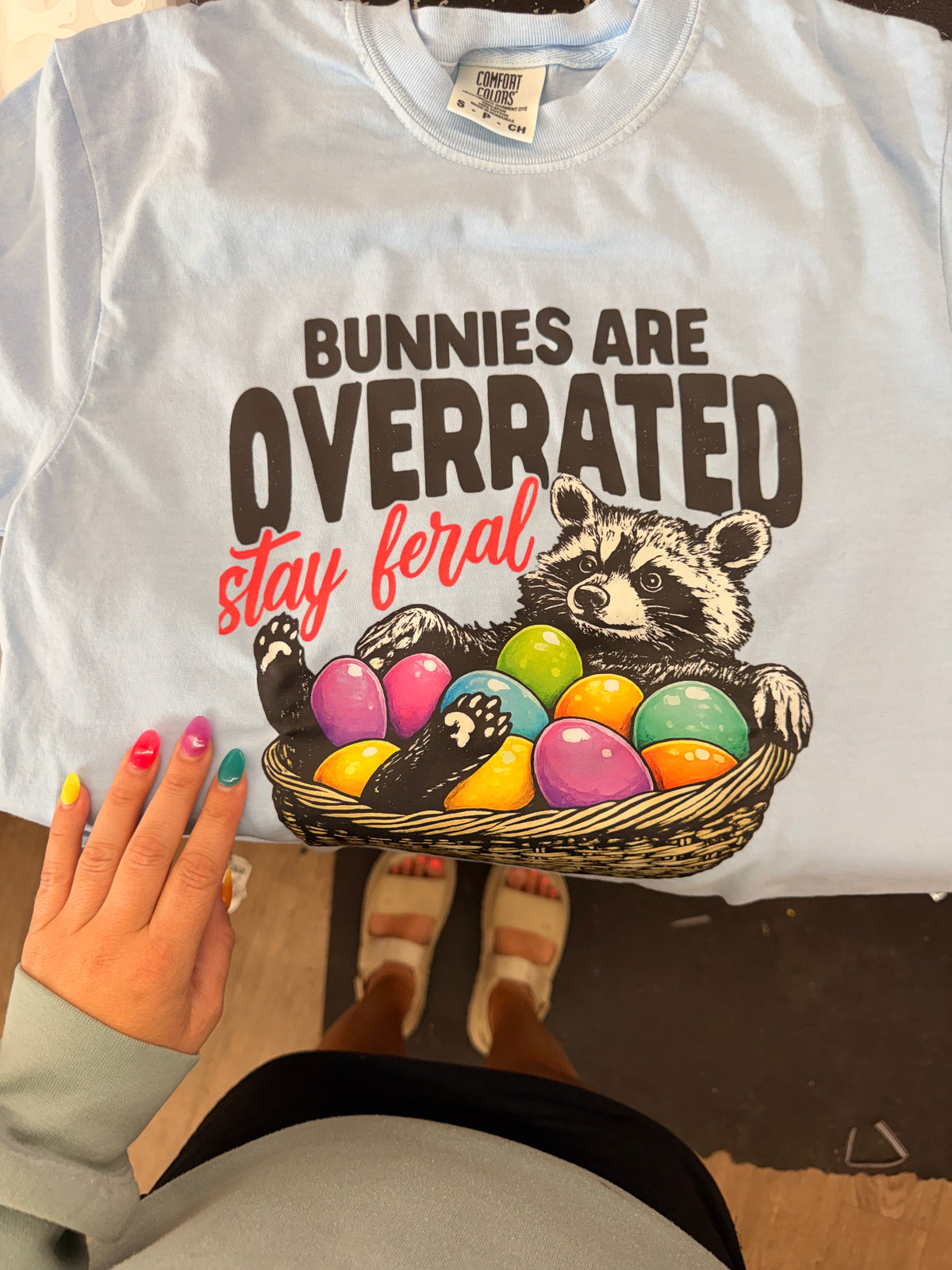 Bunnies are overrated racoon Easter tee or sweatshirt