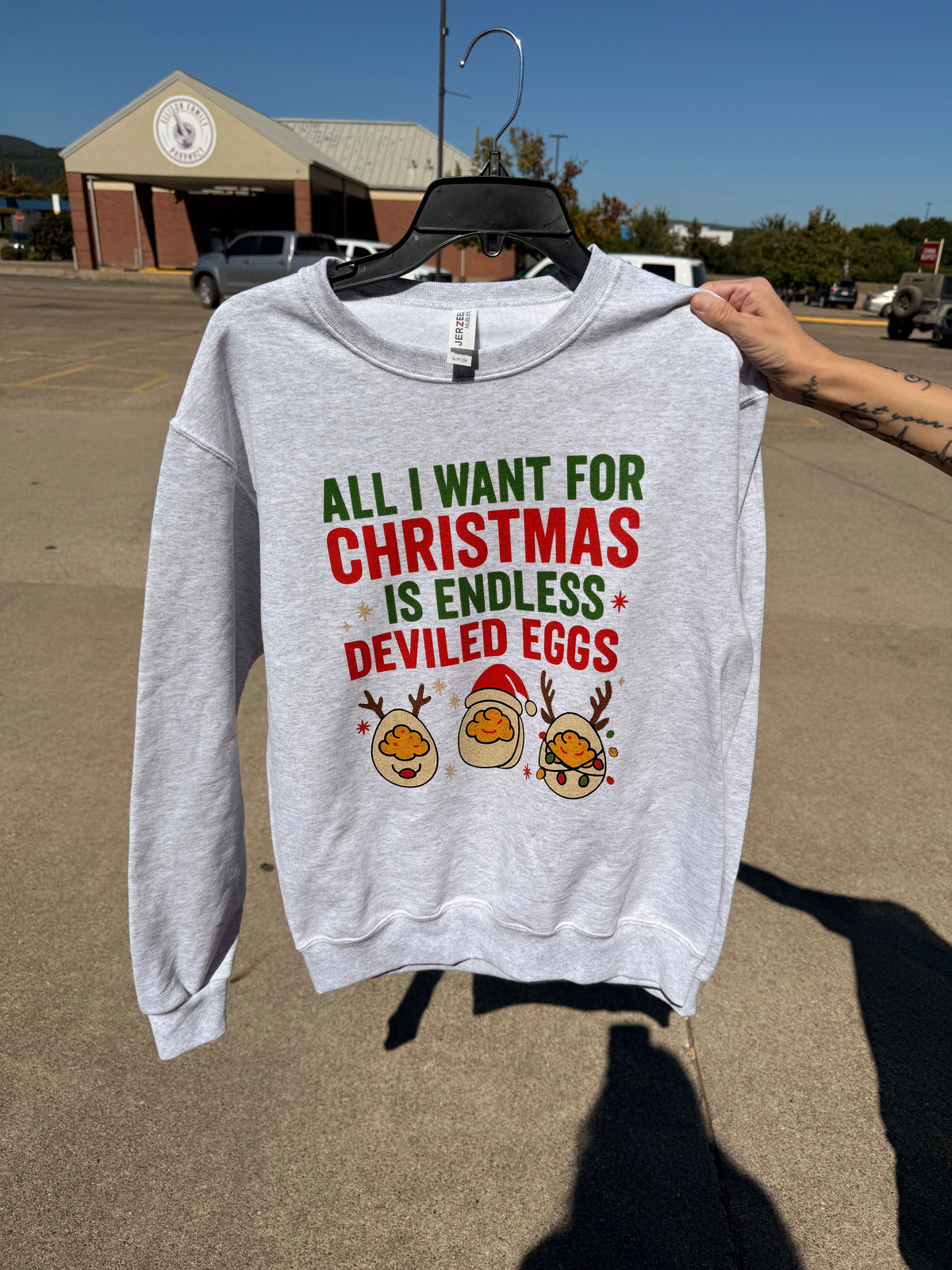 Endless deviled eggs Christmas tee or sweatshirt