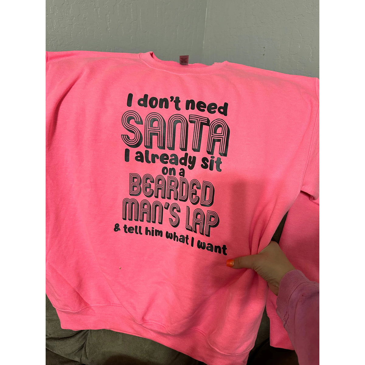 Bearded man lap christnas tee or sweatshirt