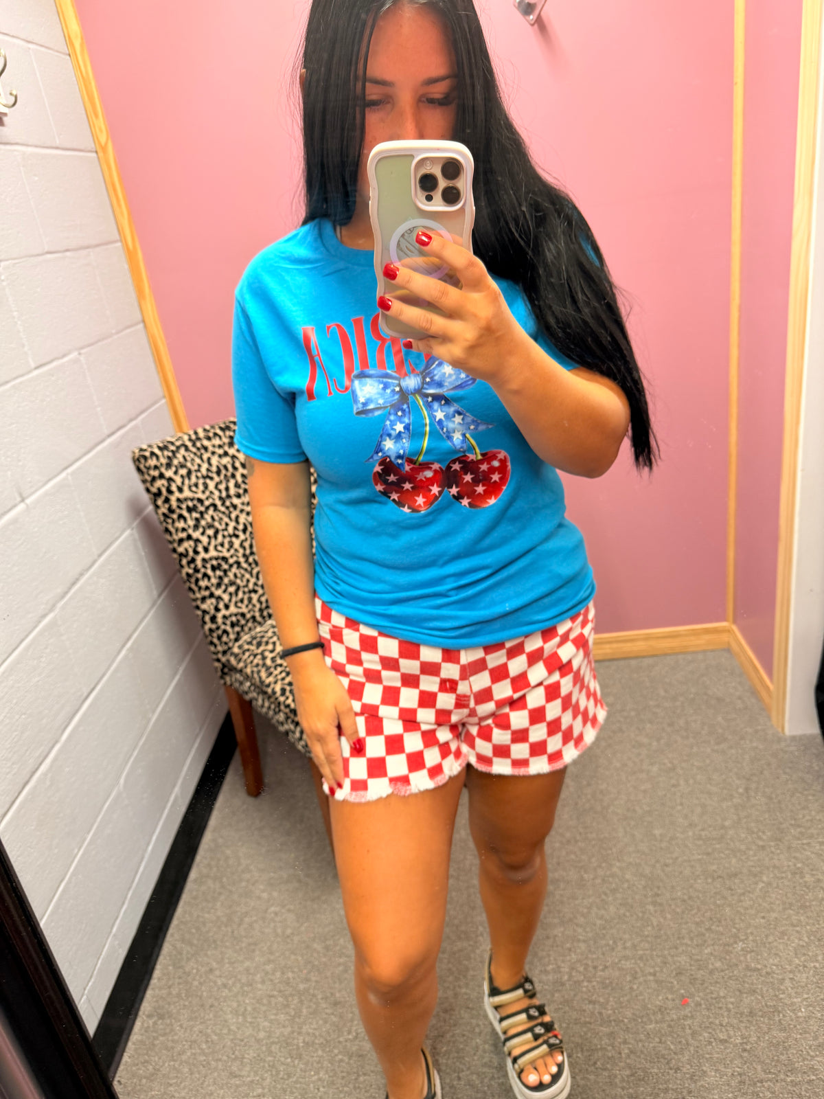 Red Checkered Shorts