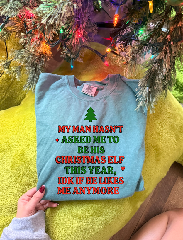 His Christmas Elf  tee or sweatshirt