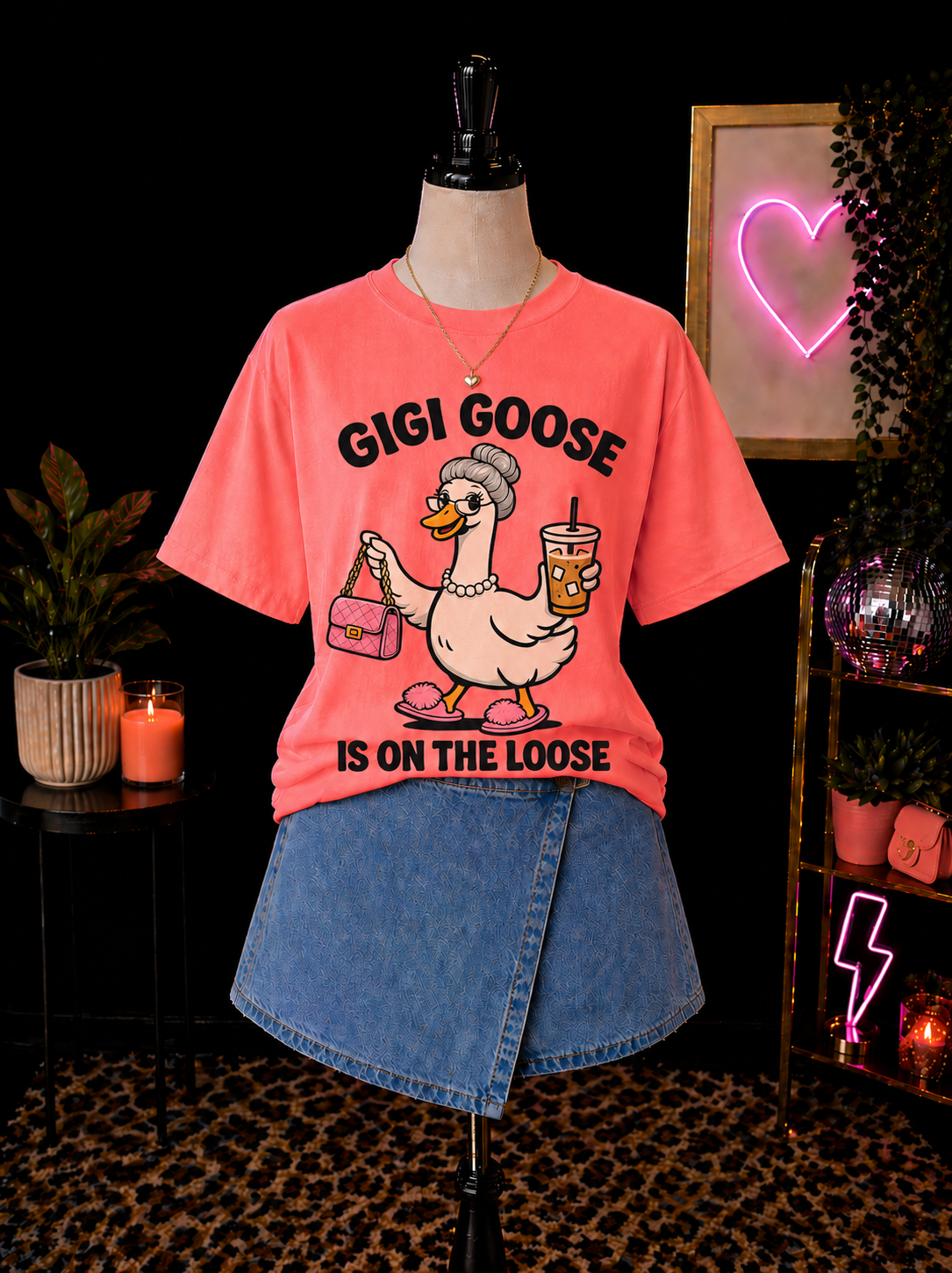 Granny, Gigi or custom goose is on the Loose Tee or sweatshirt
