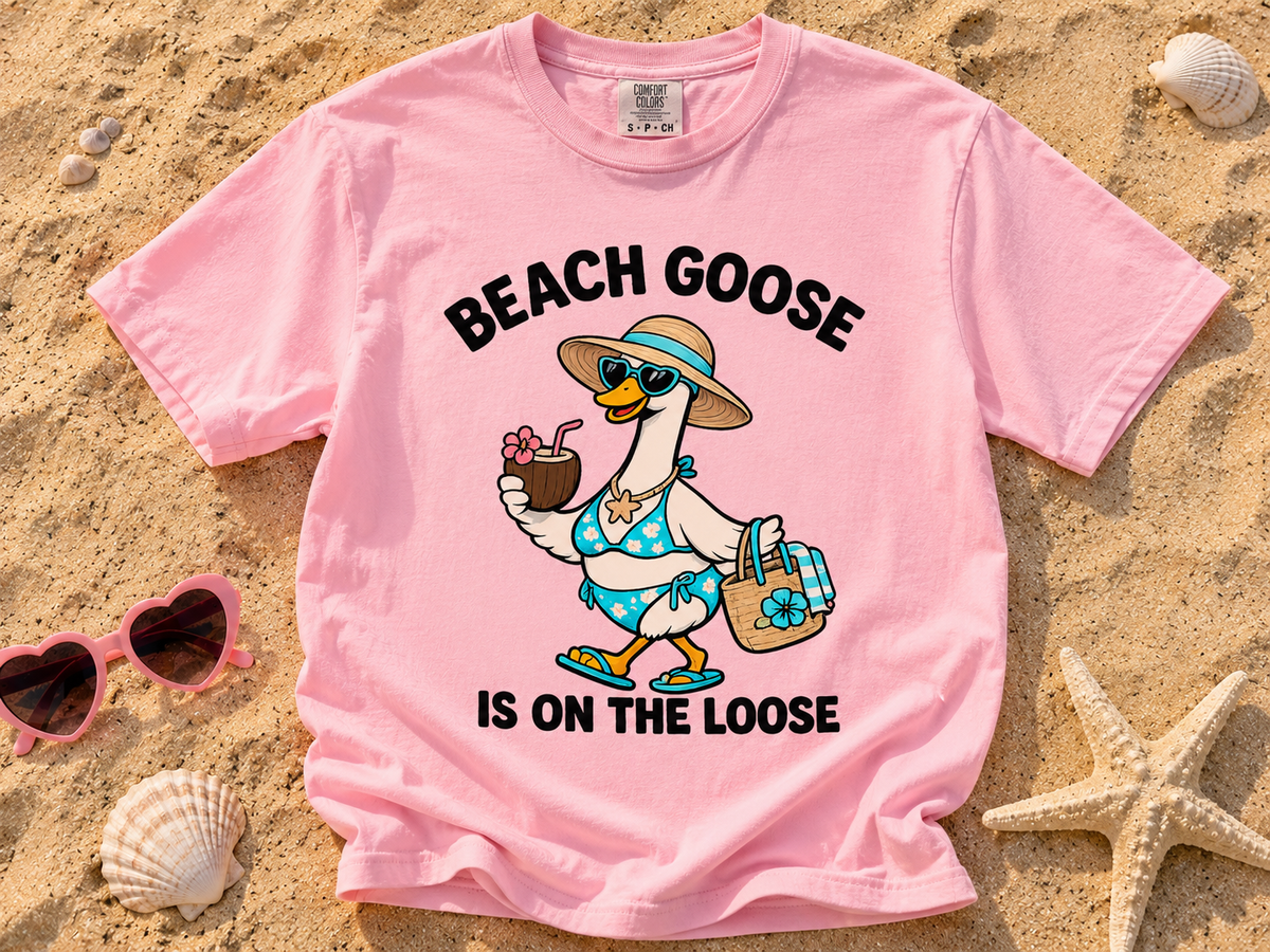 Beach goose is on the loose tank, tee or sweatshirt
