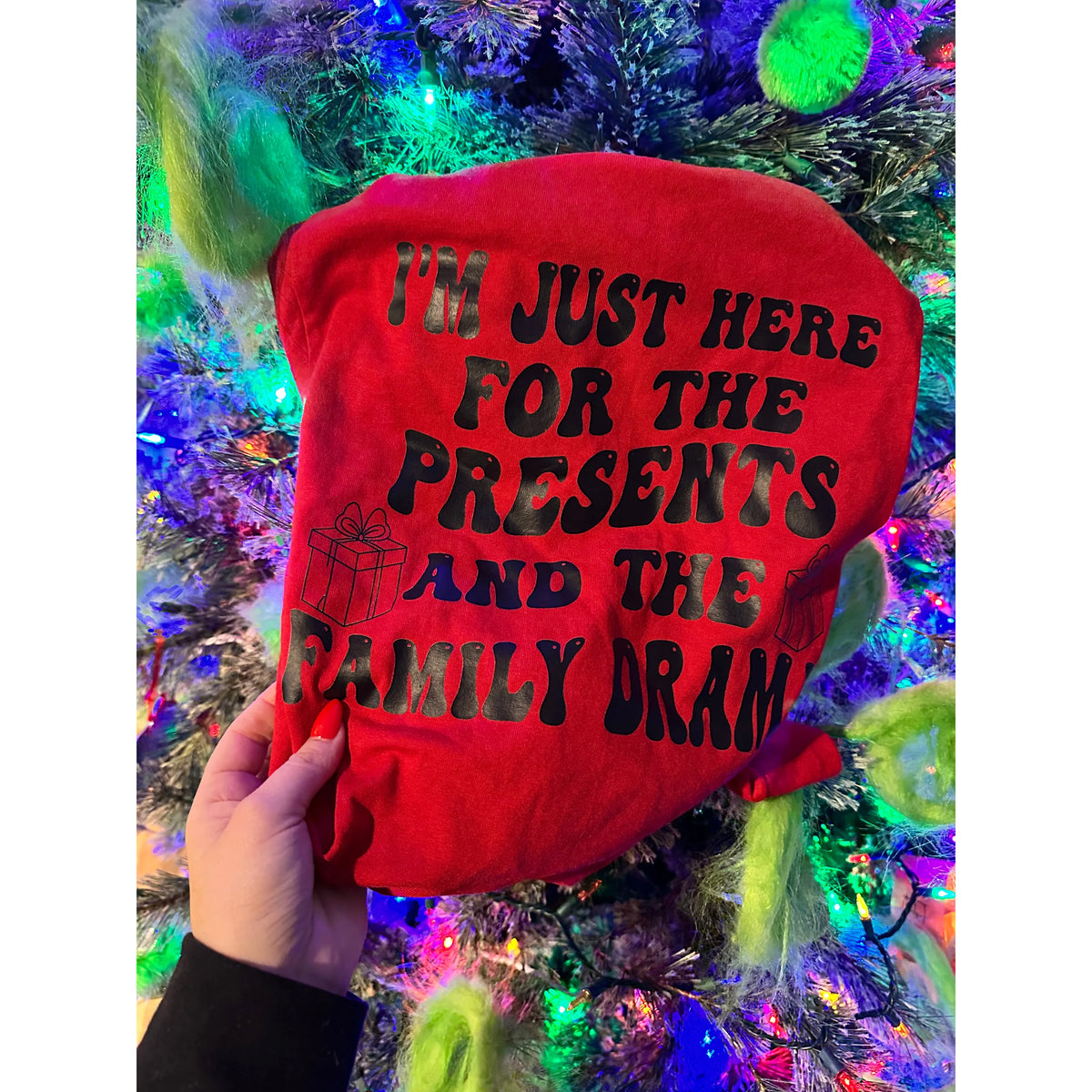 Presents and family drama Christmas Tee or sweatshirt