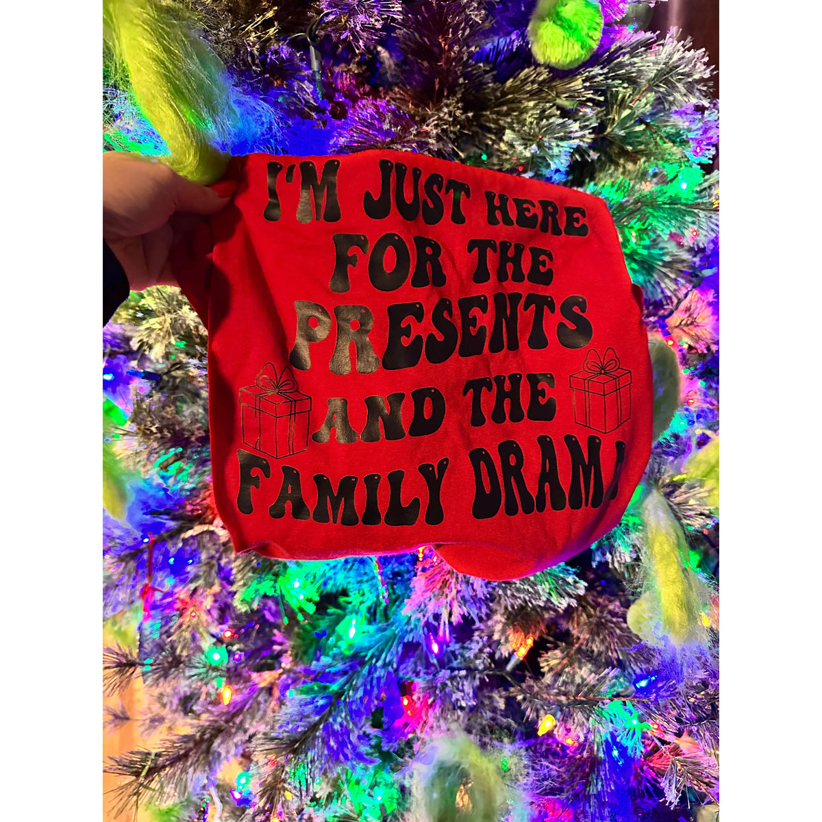 Presents and family drama Christmas Tee or sweatshirt