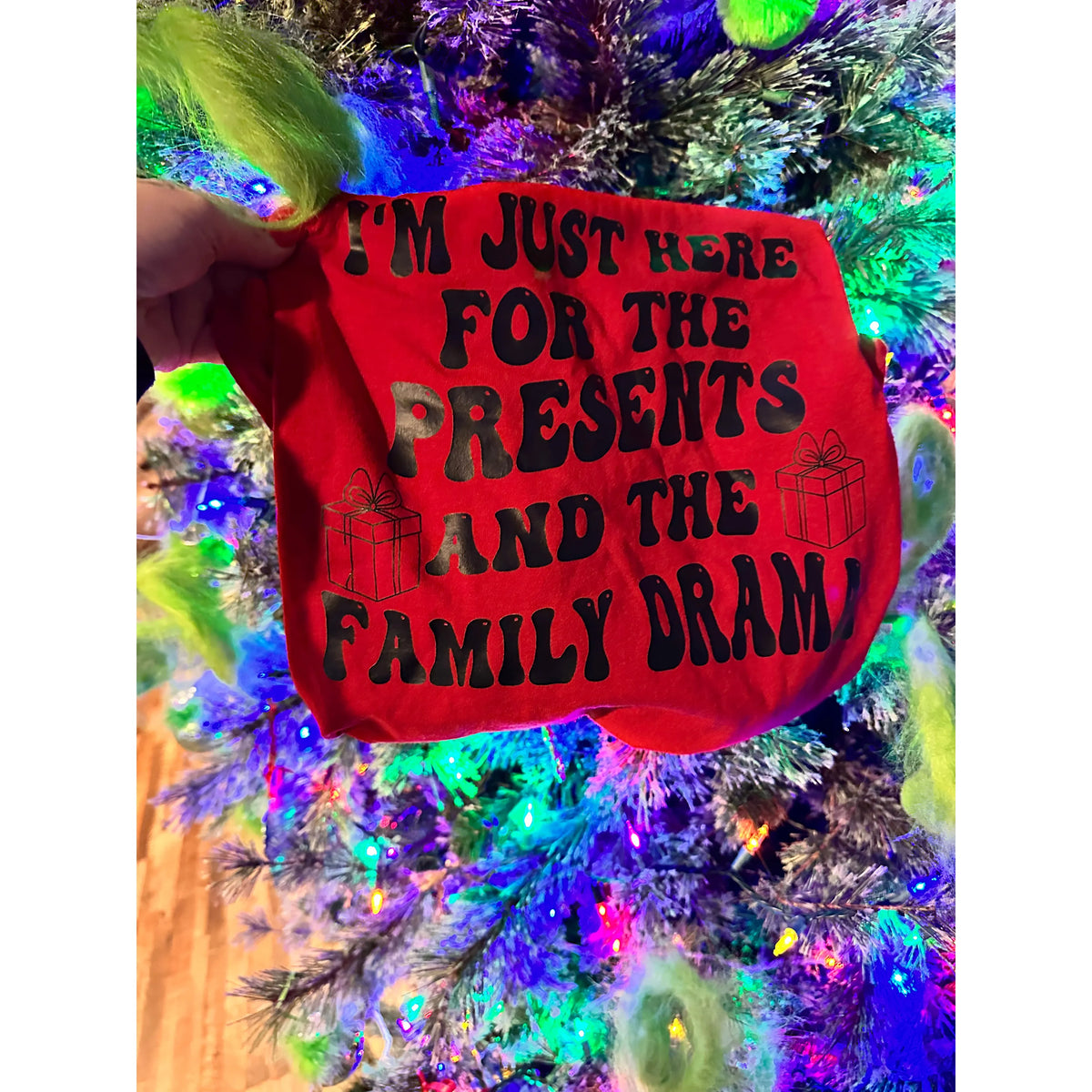 Presents and family drama Christmas Tee or sweatshirt