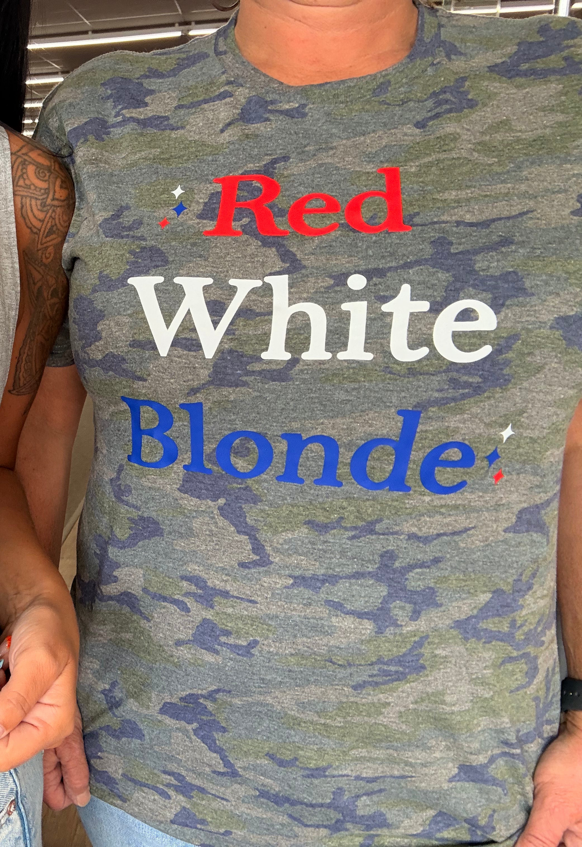 Red White and Blonde tank, tee or sweatshirt