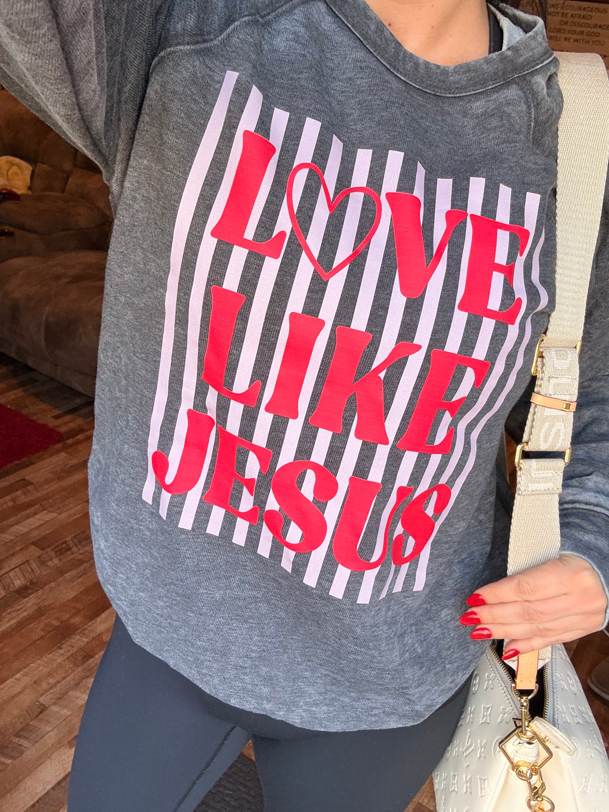 Love like Jesus acid wash soft sweatshirt