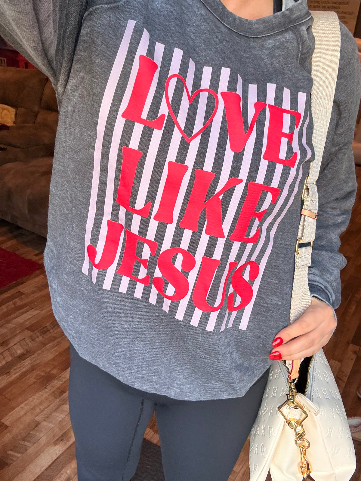 Love like Jesus acid wash soft sweatshirt