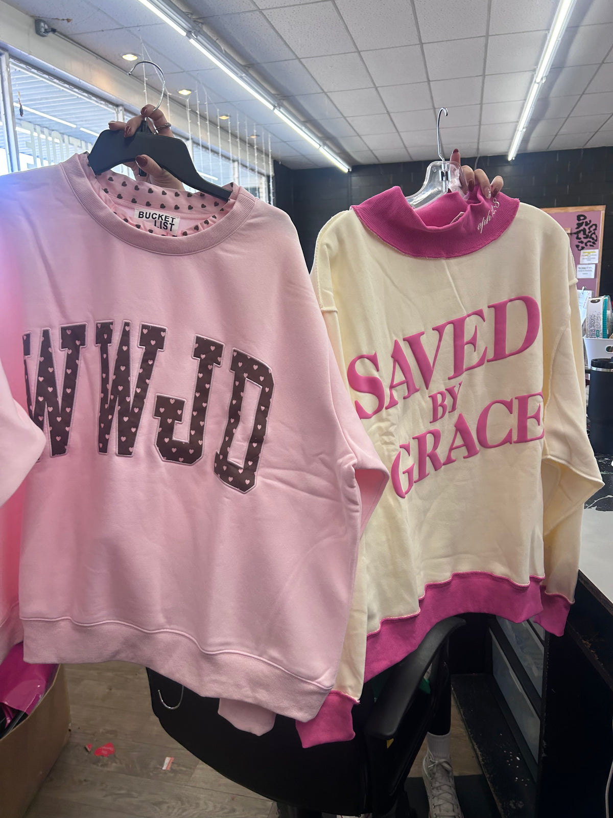 Saved by grace mock neck