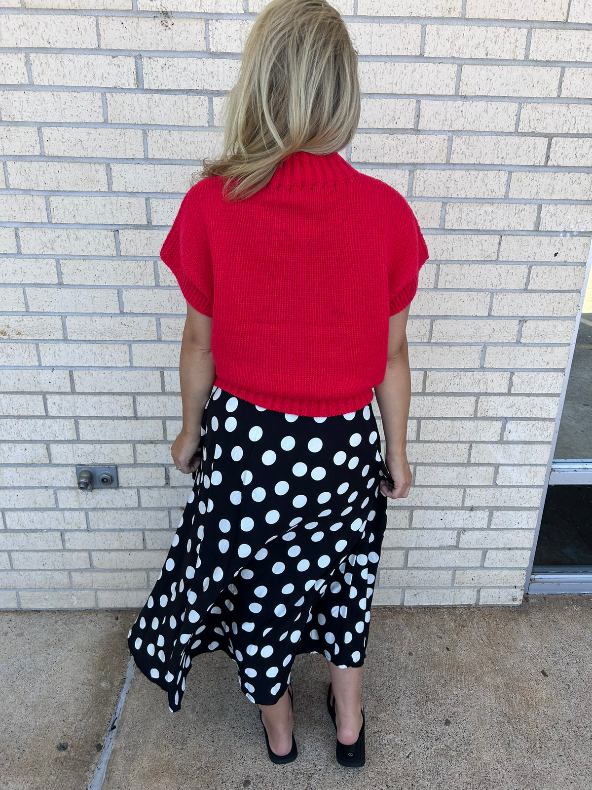 Bella Black and White Polka Dot Maxi Skirt