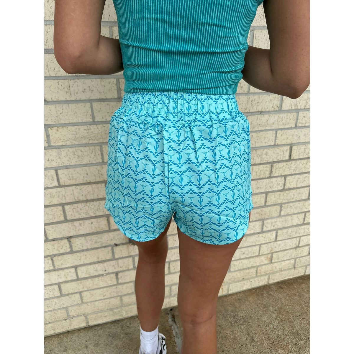 Teal Western Short