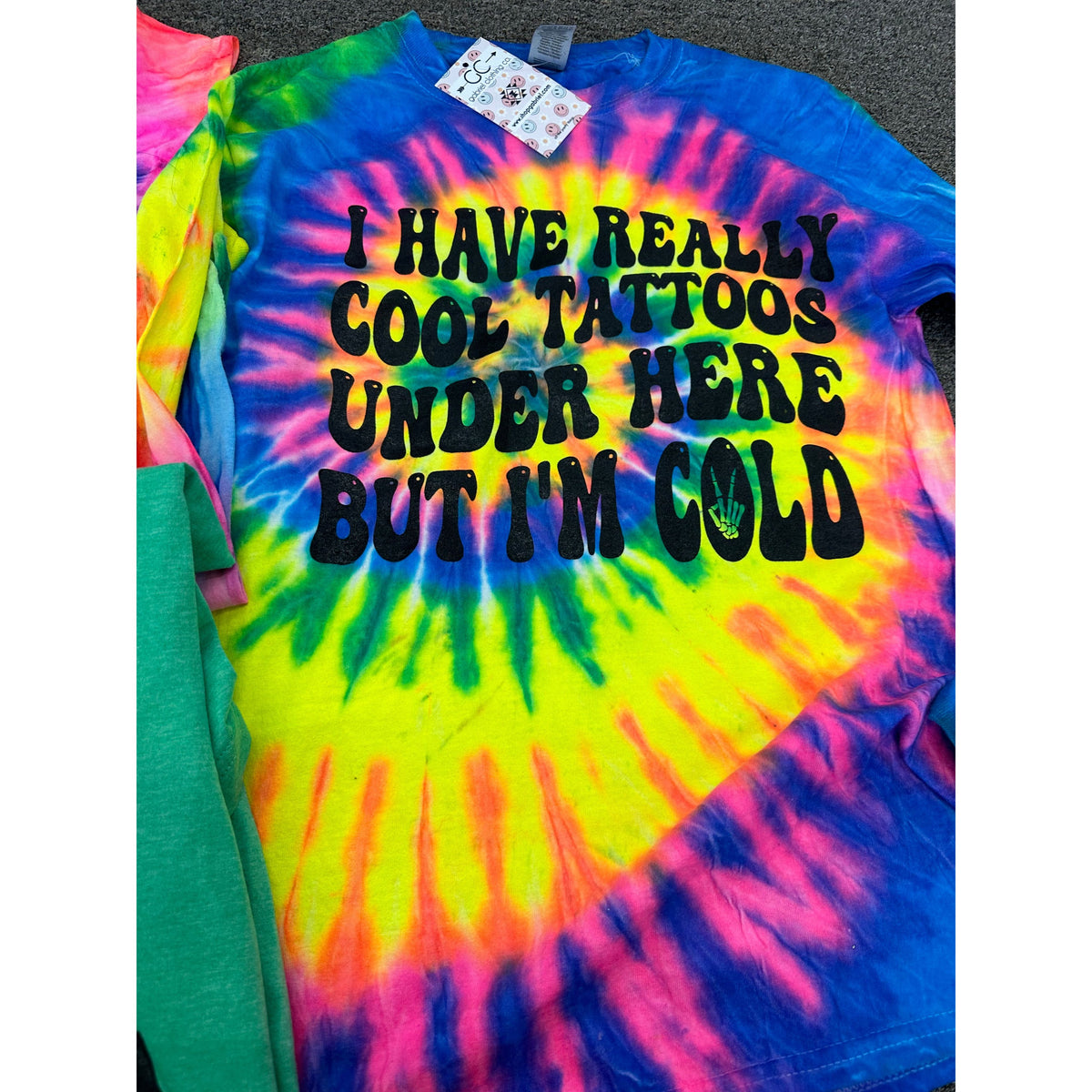 Really Cool Tattoos Tie Dye (long sleeve, sweatshirt or hoodie)