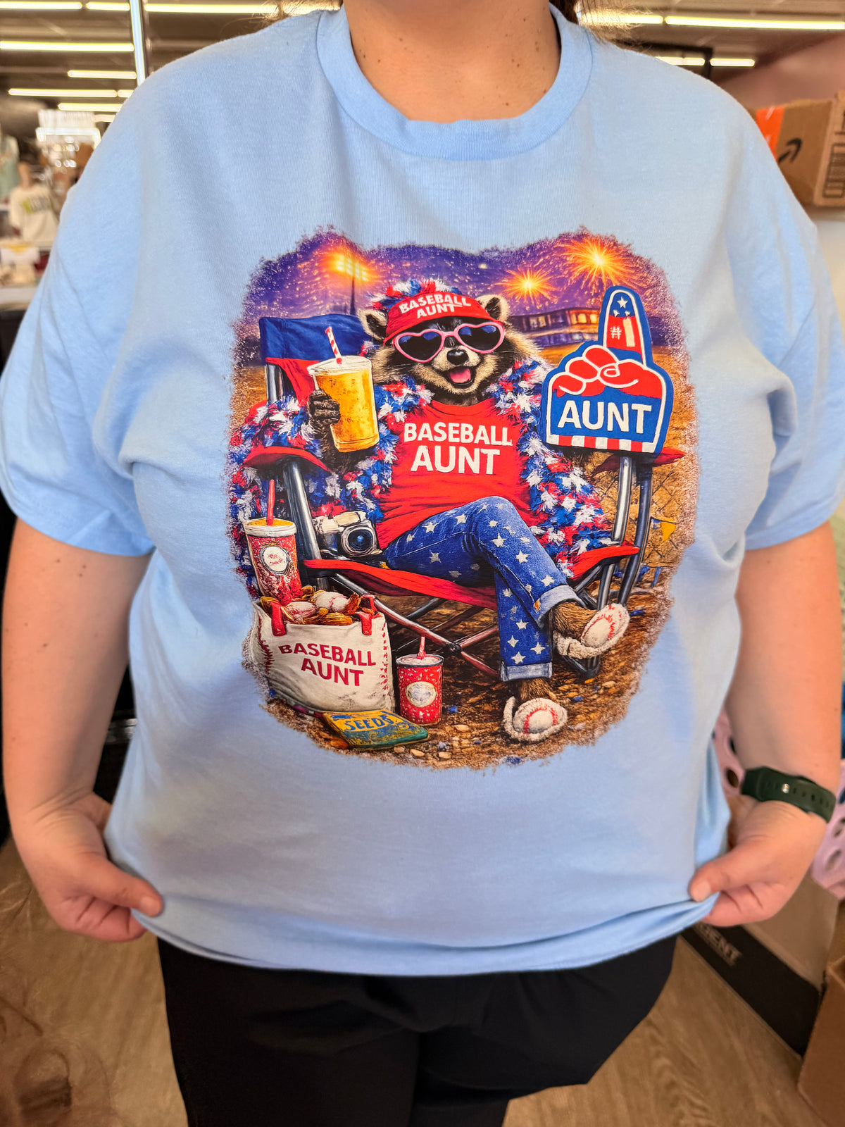baseball or softball Aunt raccoon tee or sweatshirt